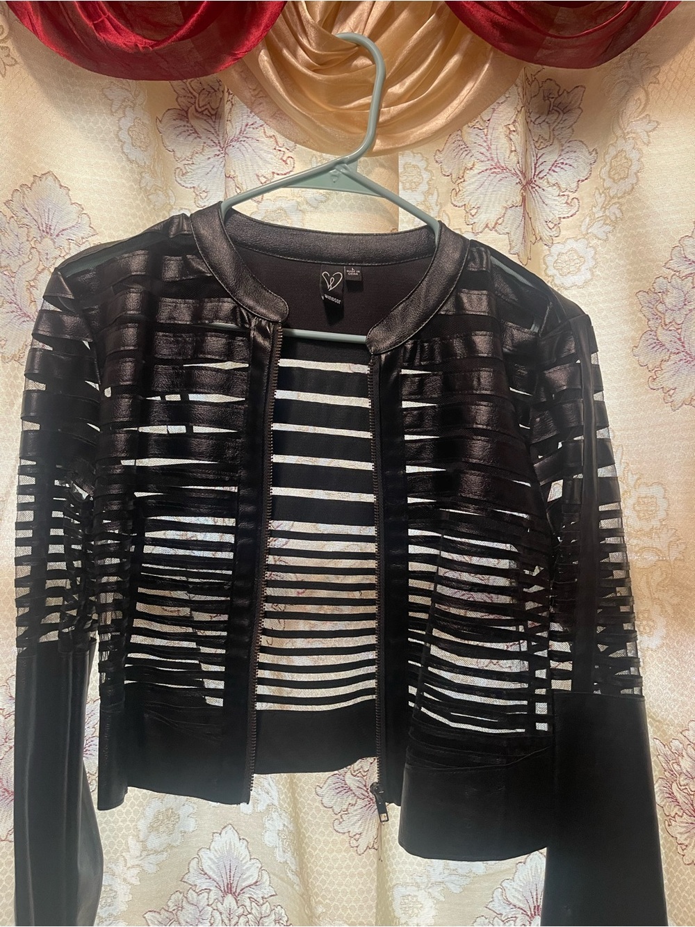 Stylish Black Sheer Stripe Bomber Jacket - Women